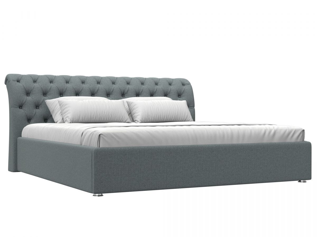 123135 Кровать интерьерная Сицилия 200 | рогожка | амур серый