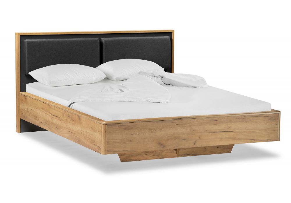 Кровать Клауд 160х200 парящая дуб крафт золотой - антрацит с матрасом дрема regular струтто 160х200