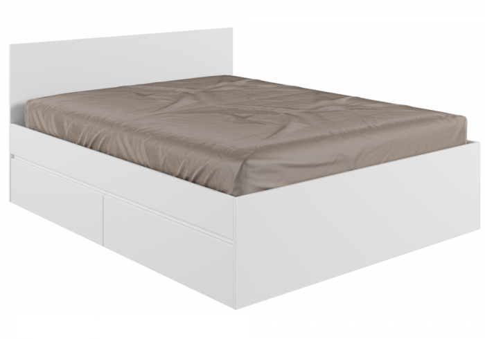 Кровать Мадера 140х200 белый эггер
