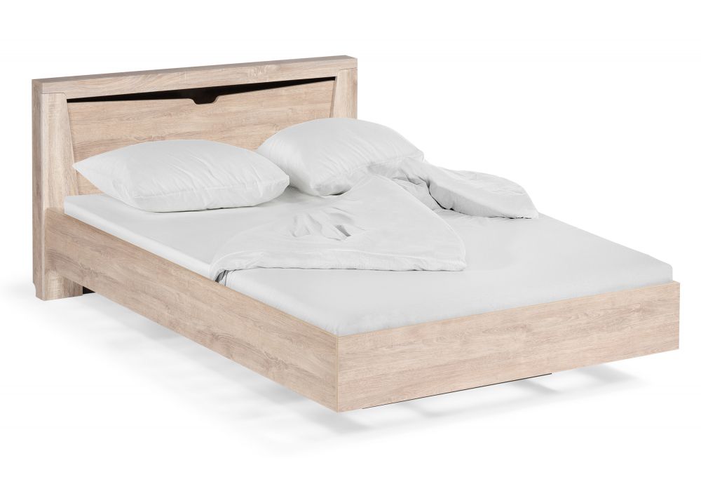 Кровать Магантия 160х200 с ПМ парящая дуб баррик с матрасом дрема regular струтто 160х200
