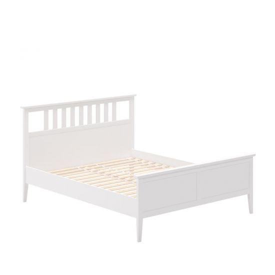 Кровать "Мира" с деревянным основанием на ленте | 160х200 | Белый |