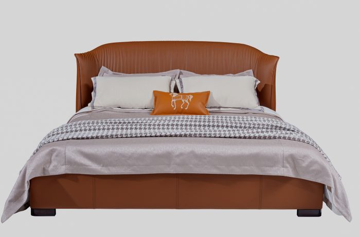 Кровать MK-8103 карамельная с матрасом Дрема Etalon струтто 200Х180
