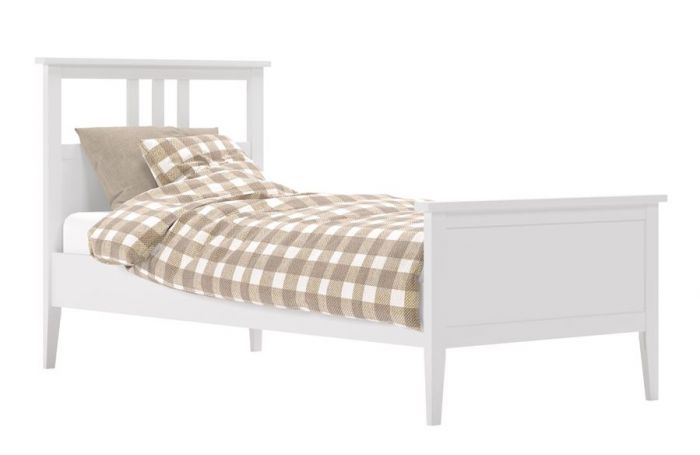 Кровать односпальная "Мира" | 90х200 | ламели на ленте | Белый |