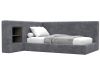 138649L Кровать односпальная с подъемным механизмом Лига-151 полки слева | велюр | brut 16 темно-серый - 2