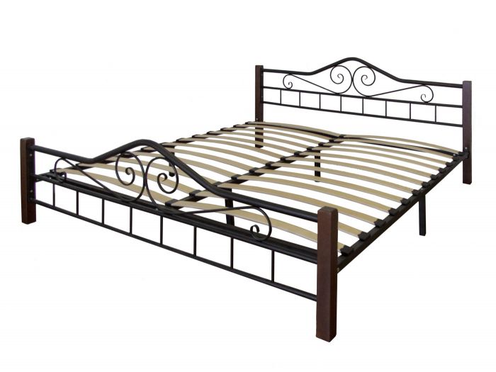 Кровать Сартон 1 (140) черный-средне-коричневый