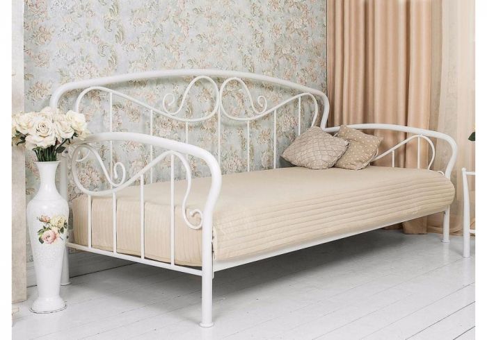 Кровать Sofa белая с матрасом Дрема Etalon стандарт 90Х200