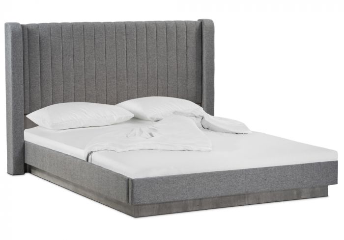 Кровать Tulip 160х200 с ПМ метрополитан грей - белая матовая