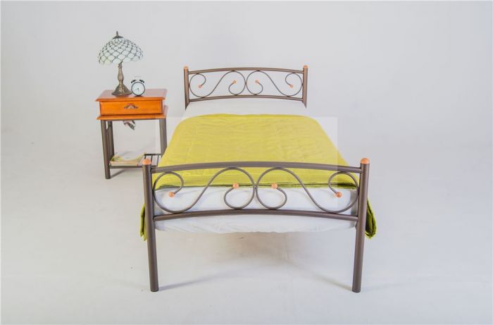 Кровать Валерия с изножьем белая с матрасом Дрема Etalon струтто 90Х200