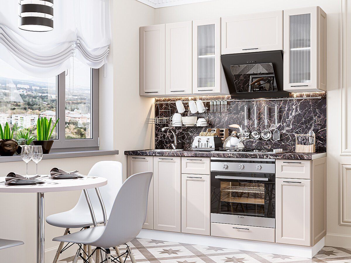 Кухня Барселона-01 Кашемир, Белый