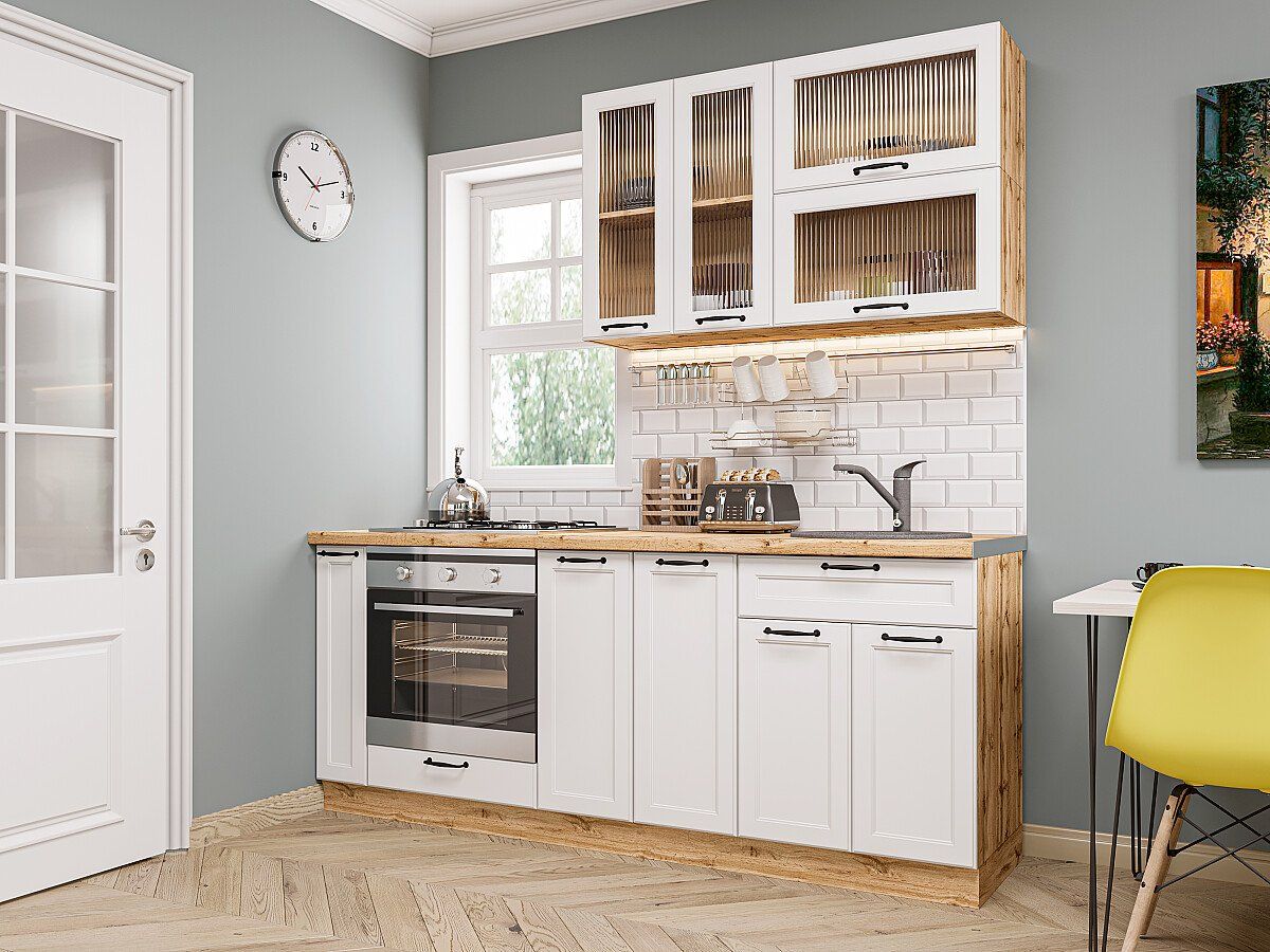 Кухня Барселона-03 Белый, Дуб Вотан