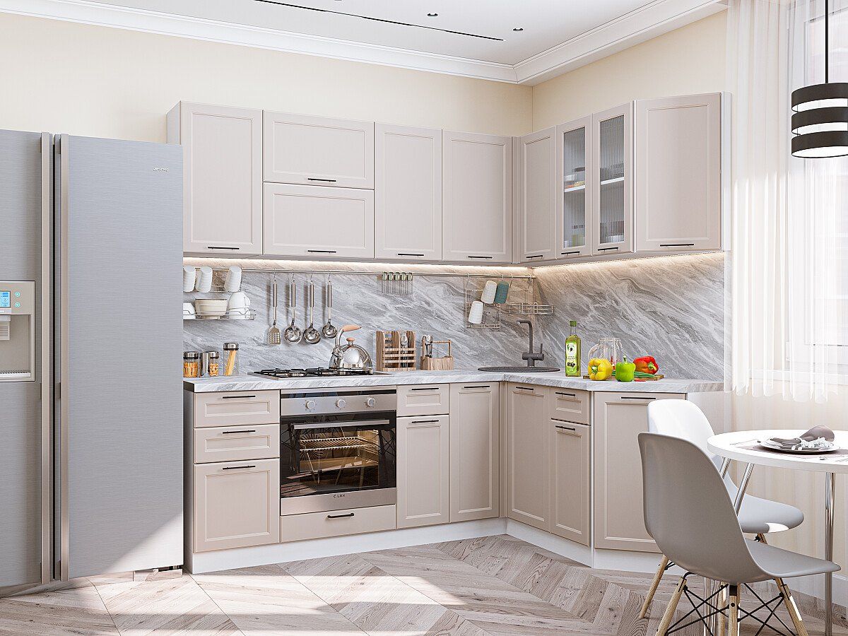 Кухня Барселона-05 Кашемир, Белый