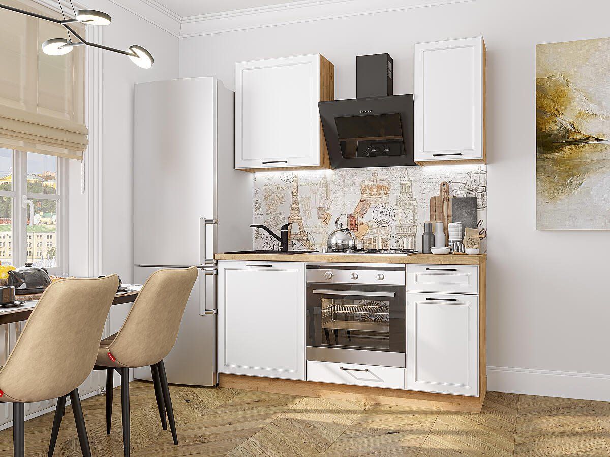 Кухня Барселона-06 Белый, Дуб Вотан