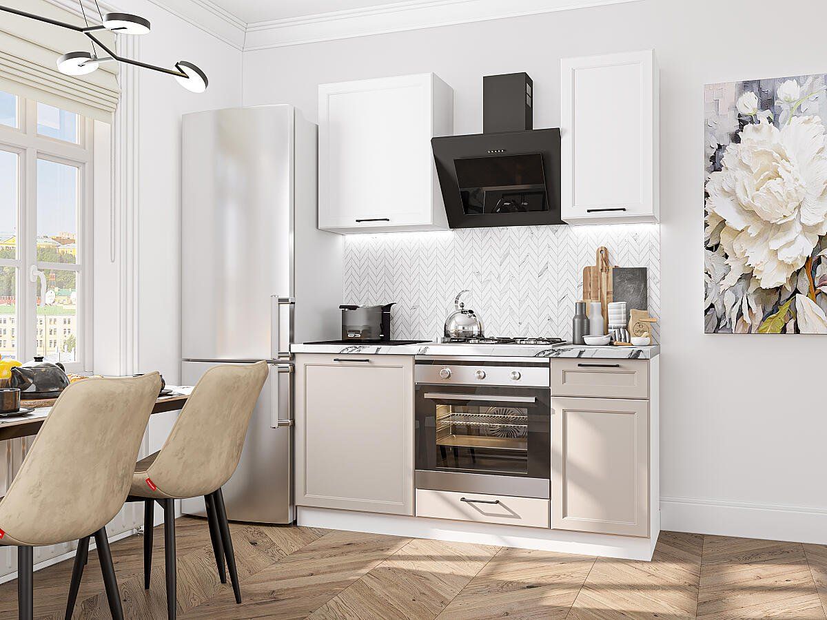 Кухня Барселона-06 Белый-Кашемир, Белый