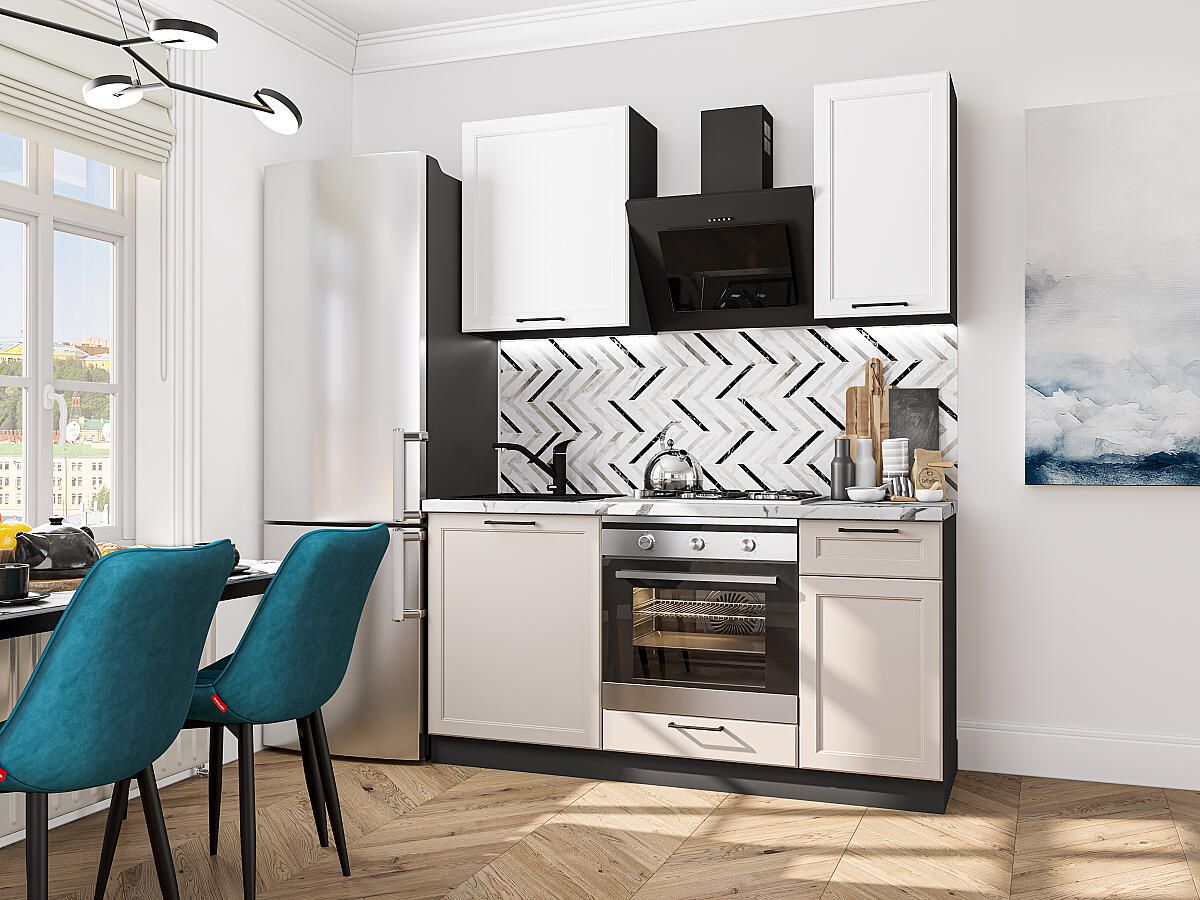 Кухня Барселона-06 Белый-Кашемир, Graphite