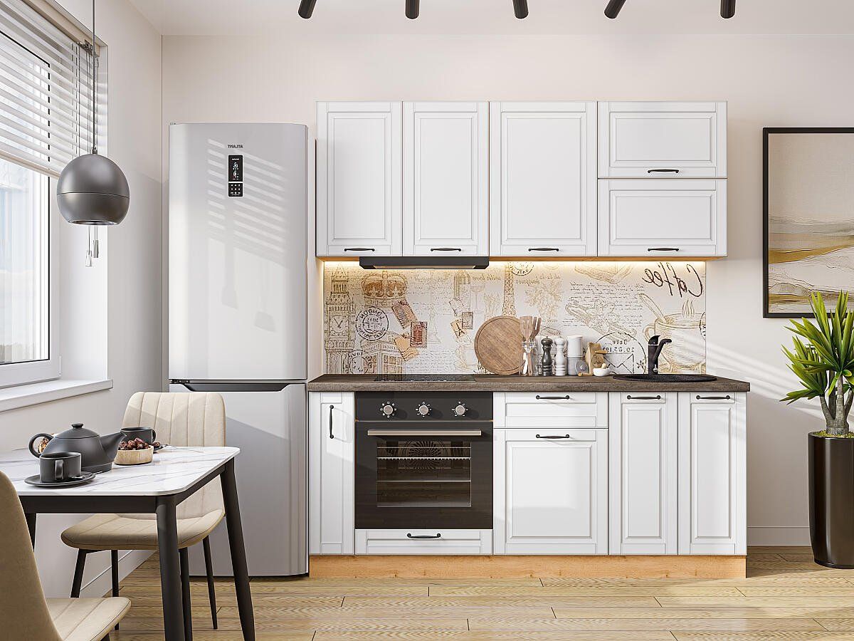 Кухня Дублин-01 Special White, Дуб Вотан