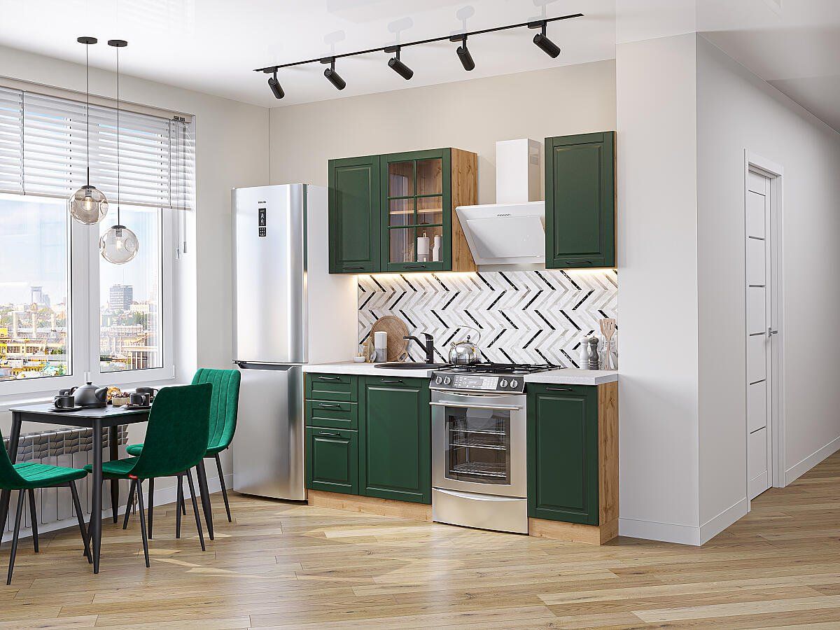 Кухня Дублин-04 Special Green, Дуб Вотан