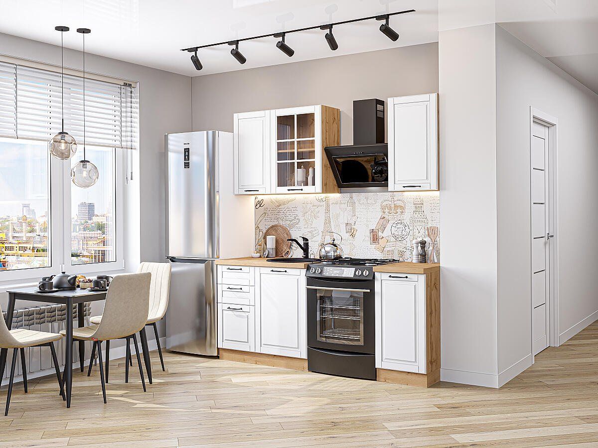 Кухня Дублин-04 Special White, Дуб Вотан
