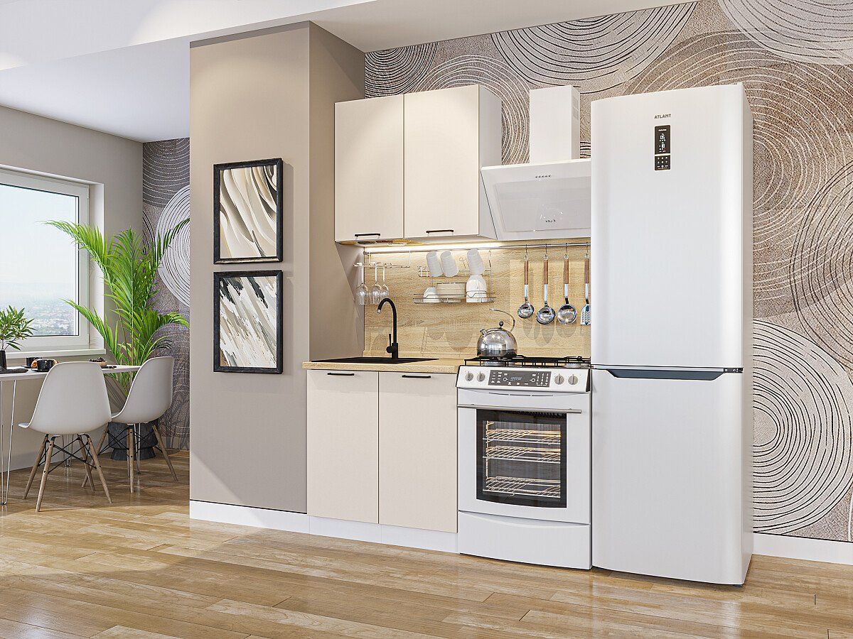 Кухня Флэт-03 Cashmere In 2S, Белый