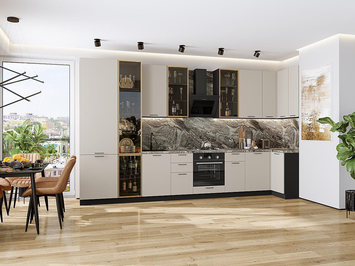 Кухня Флэт-05 Cashmere In 2S, Graphite