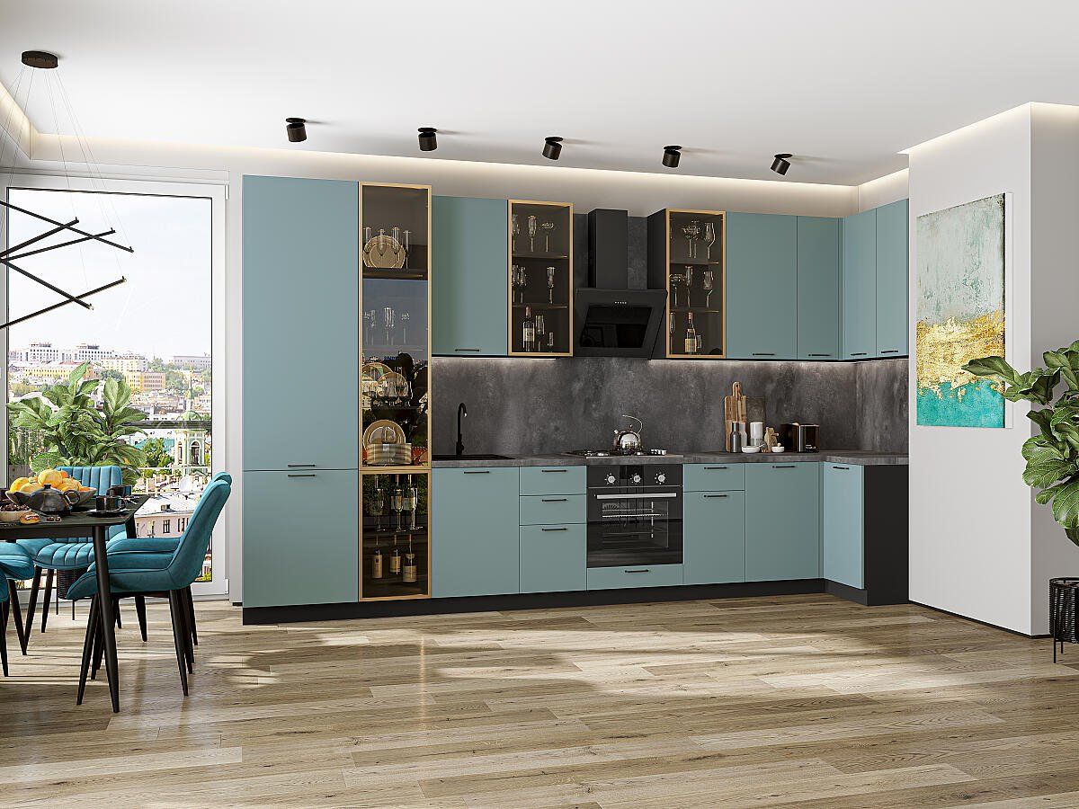 Кухня Флэт-05 Grey-green In 2S, Graphite