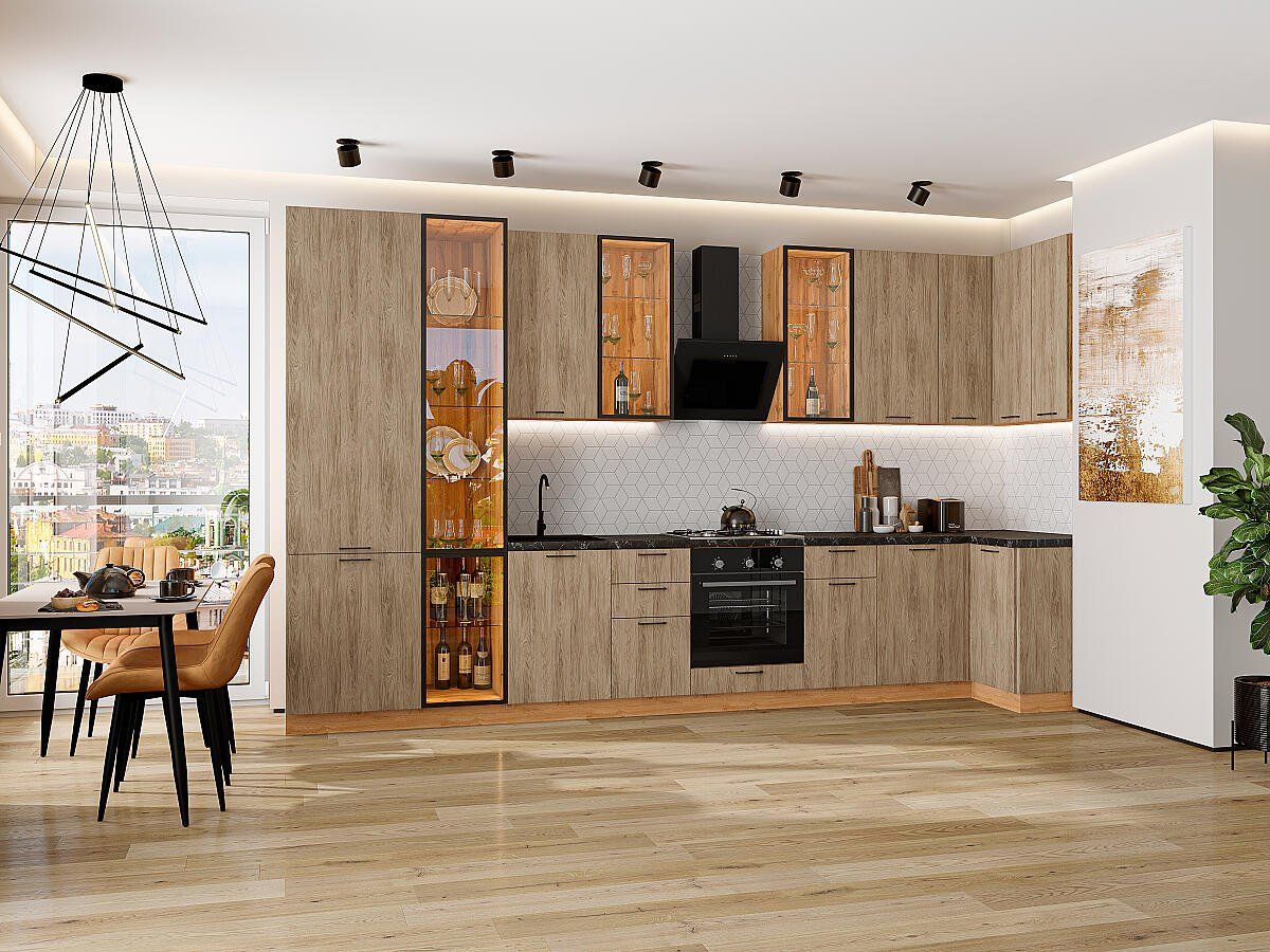 Кухня Флэт-05 Natural Casella Oak 2S, Дуб Вотан