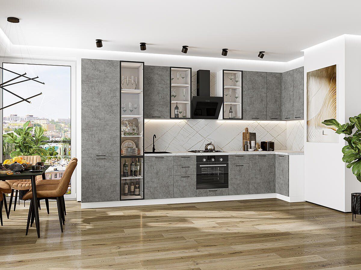 Кухня Флэт-05 Temple Stone 2S, Белый