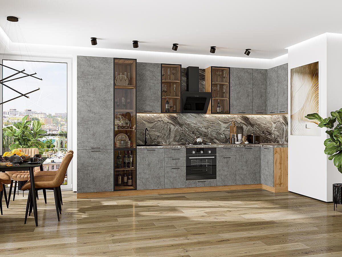 Кухня Флэт-05 Temple Stone 2S, Дуб Вотан