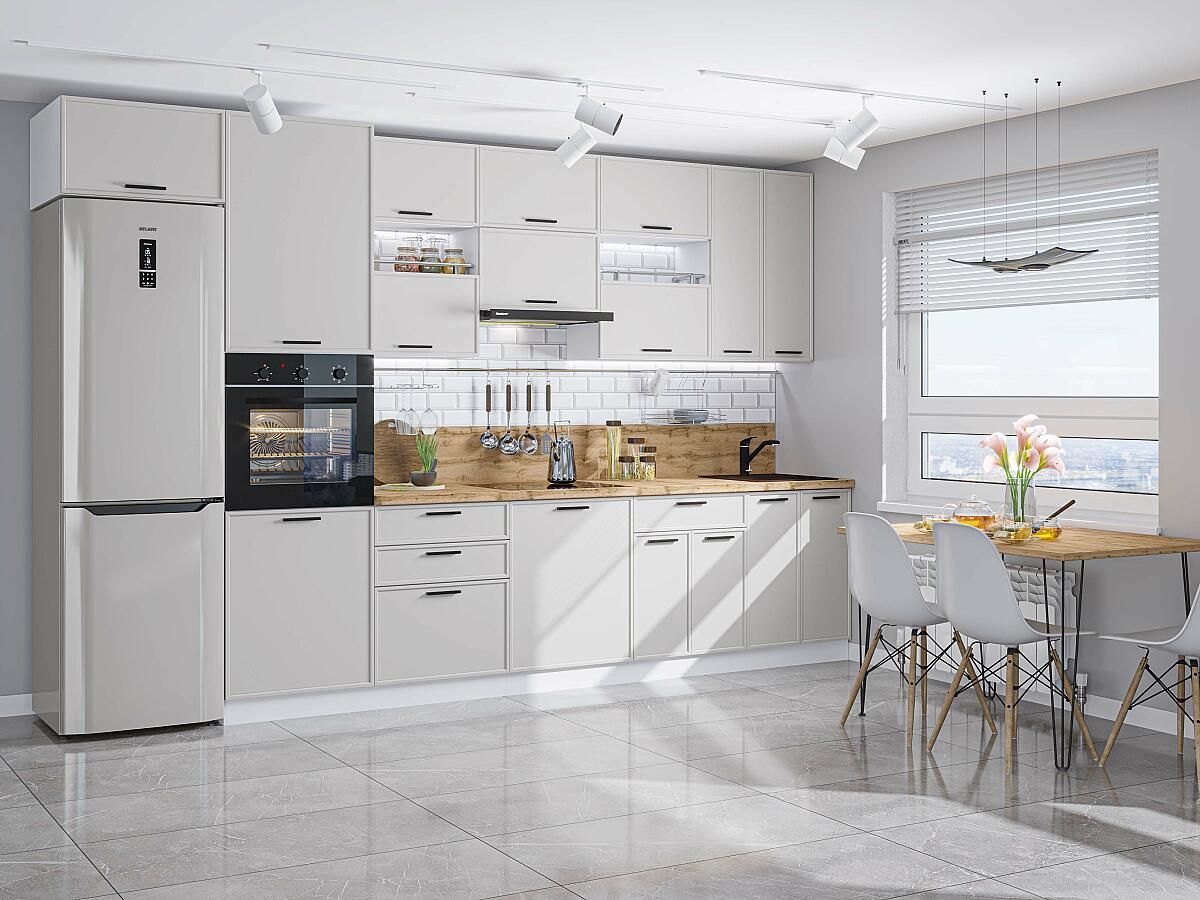 Кухня Фрейм-04 Cream Silk, Белый