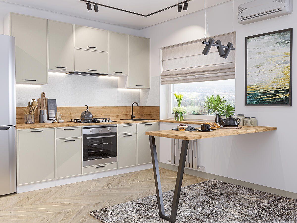 Кухня Фрейм-05 Cream Silk, Белый