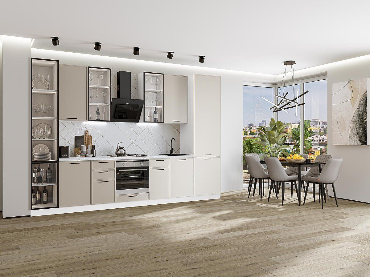 Кухня Фрейм-06 Cream Silk, Белый