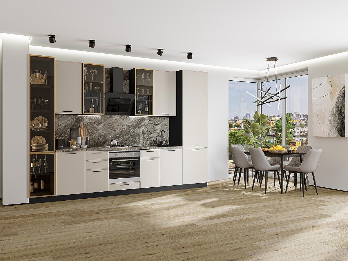 Кухня Фрейм-06 Cream Silk, Graphite