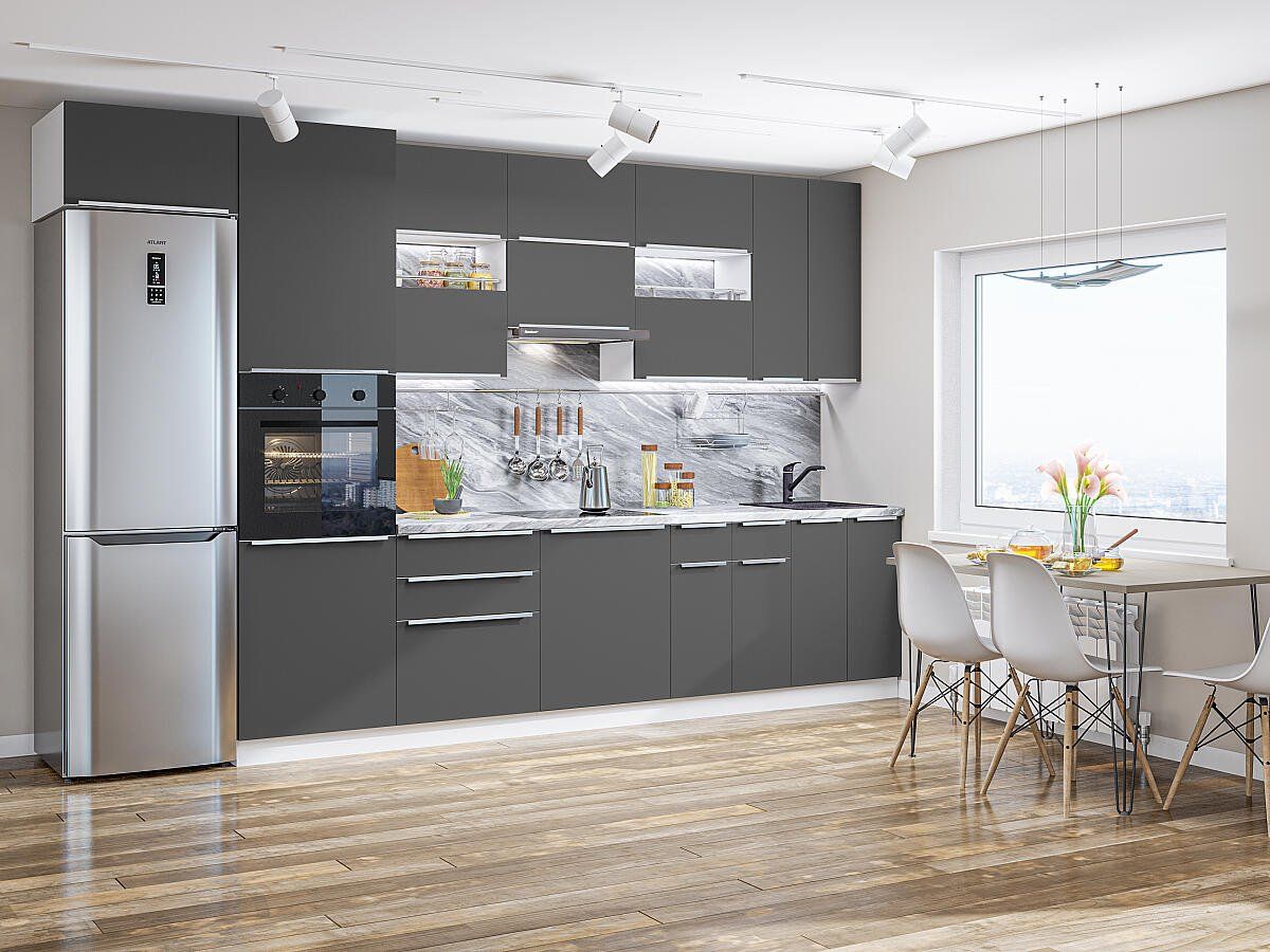 Кухня Фьюжн-01 Stormy Silk, Белый