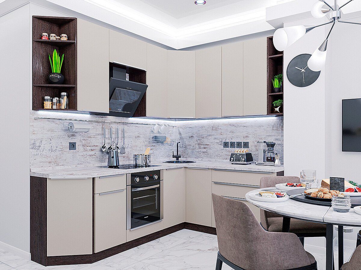 Кухня Фьюжн-04 Silky Grey, Graphite