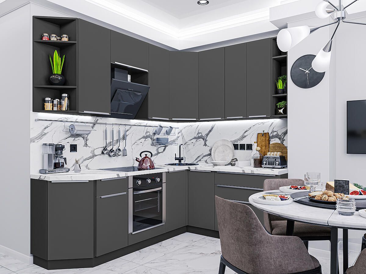 Кухня Фьюжн-04 Stormy Silk, Graphite