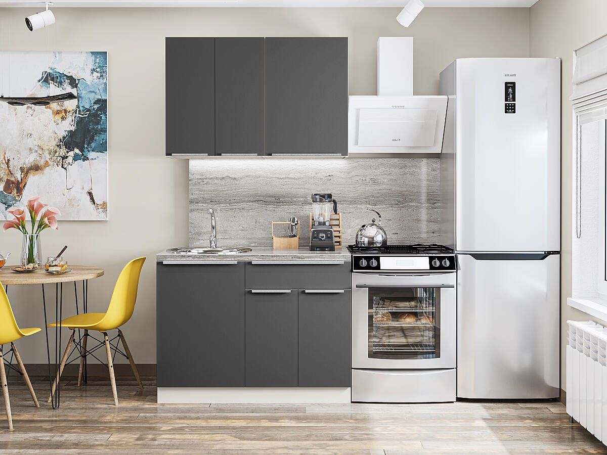 Кухня Фьюжн-05 Stormy Silk, Белый