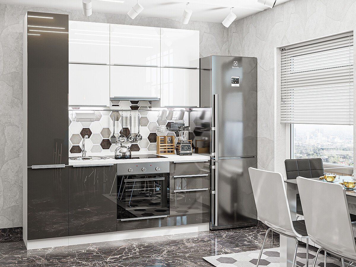 Кухня Фьюжн-06 Angel-Anthracite, Белый