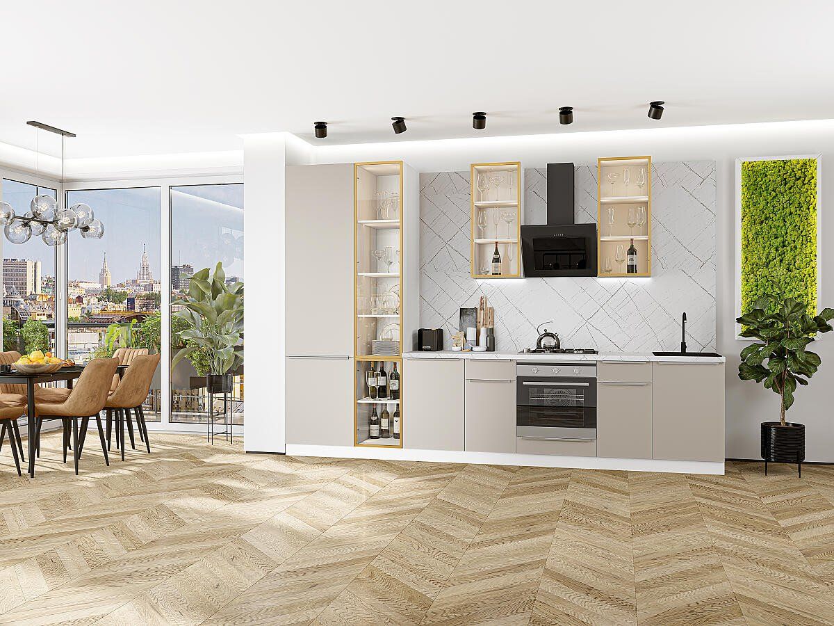 Кухня Фьюжн-08 Cream Silk, Белый