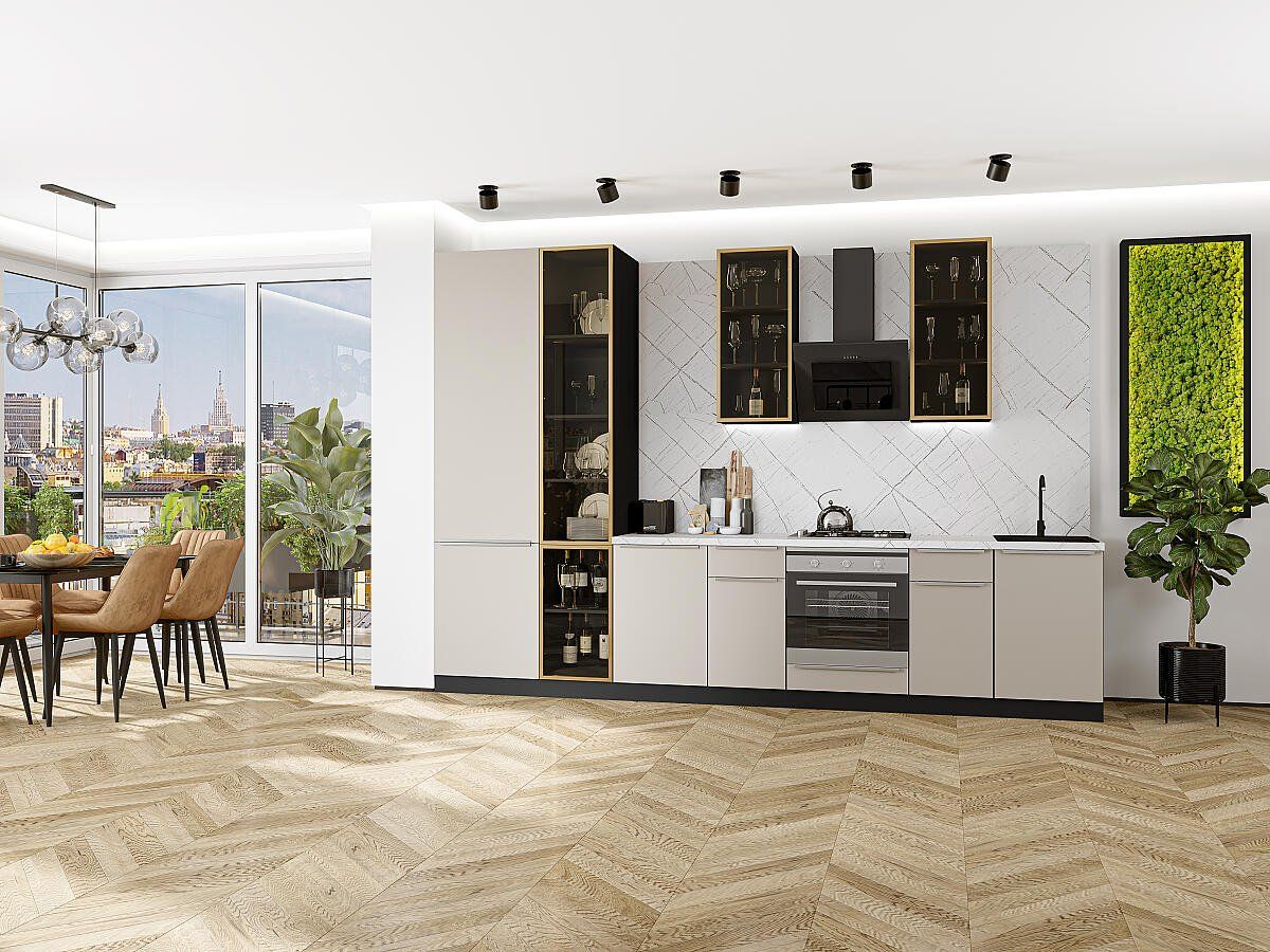 Кухня Фьюжн-08 Cream Silk, Graphite