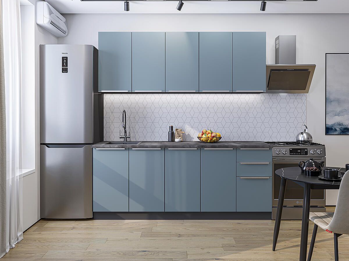 Кухня Фьюжн-11 Silky Blue, Graphite