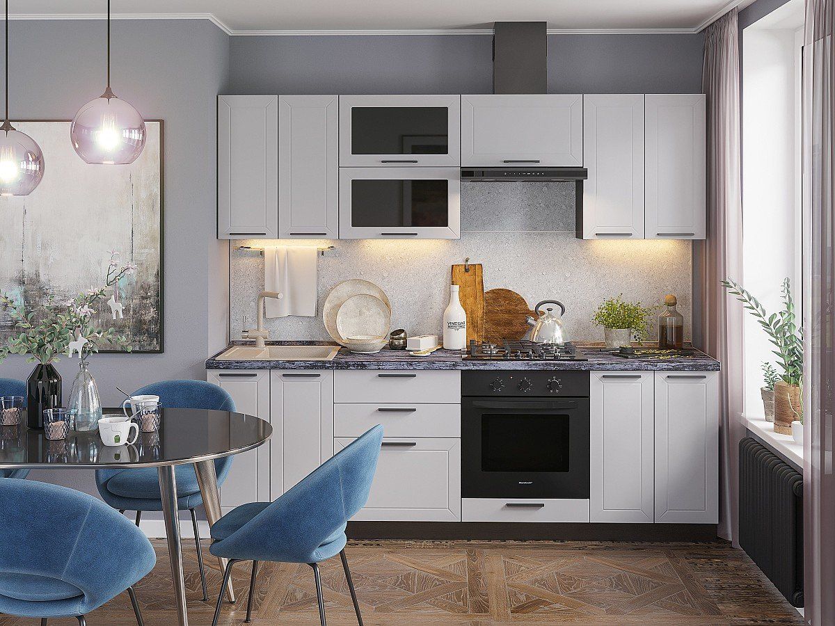 Кухня Глетчер-02 Гейнсборо Силк, Graphite