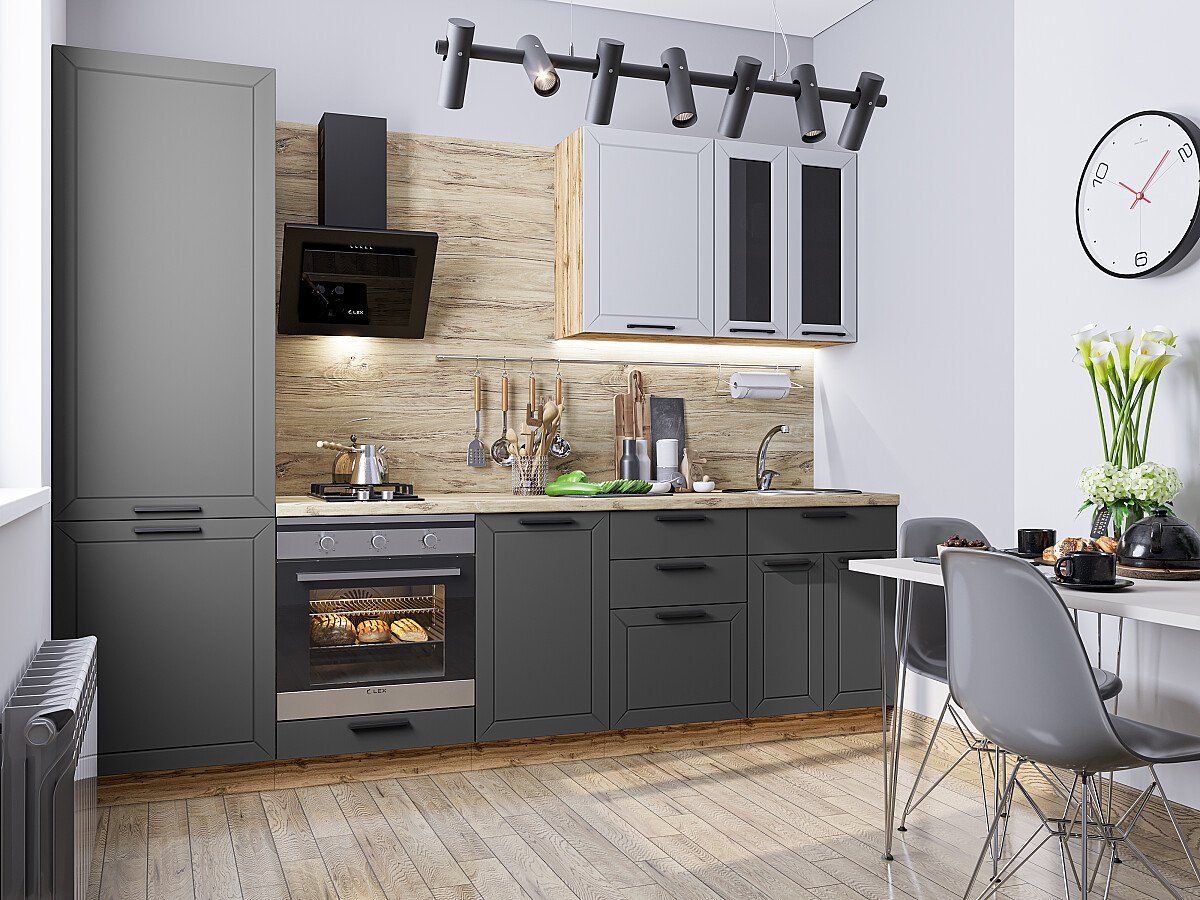 Кухня Глетчер-04 Гейнсборо Силк-Маренго Силк, Дуб Вотан