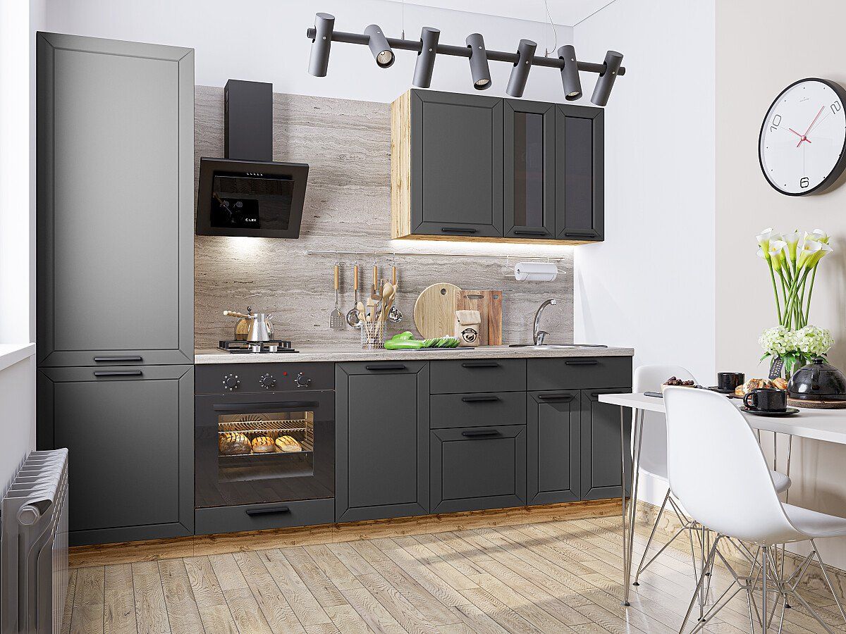 Кухня Глетчер-04 Маренго Силк, Дуб Вотан