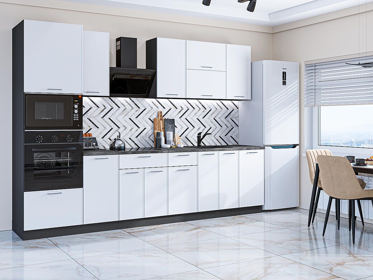 Кухня Квадро-01 Белый, Graphite