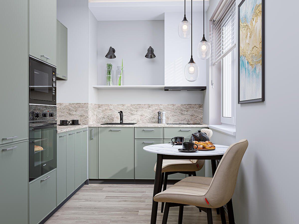 Кухня Квадро-02 Аквамарин, Graphite