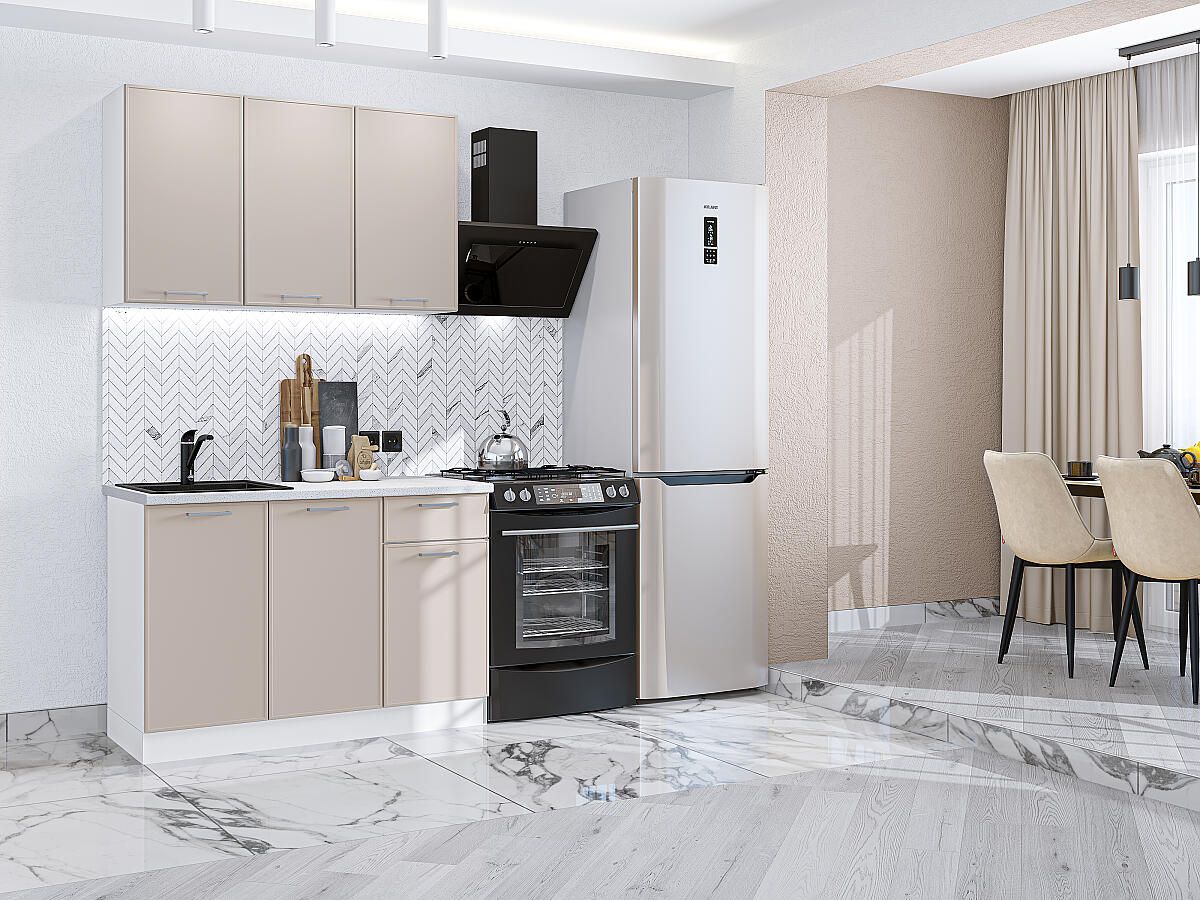 Кухня Квадро-03 Кашемир, Белый