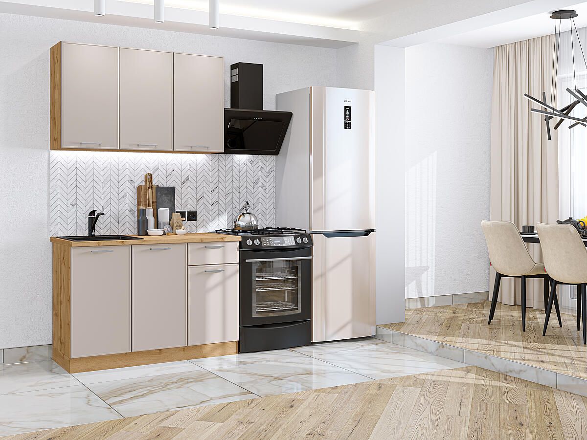 Кухня Квадро-03 Кашемир, Дуб Вотан