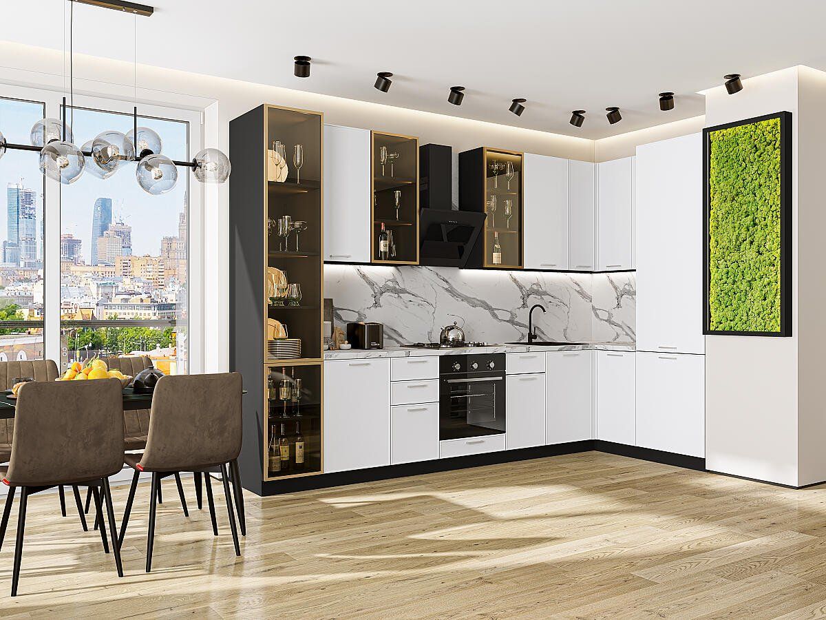 Кухня Квадро-04 Белый, Graphite