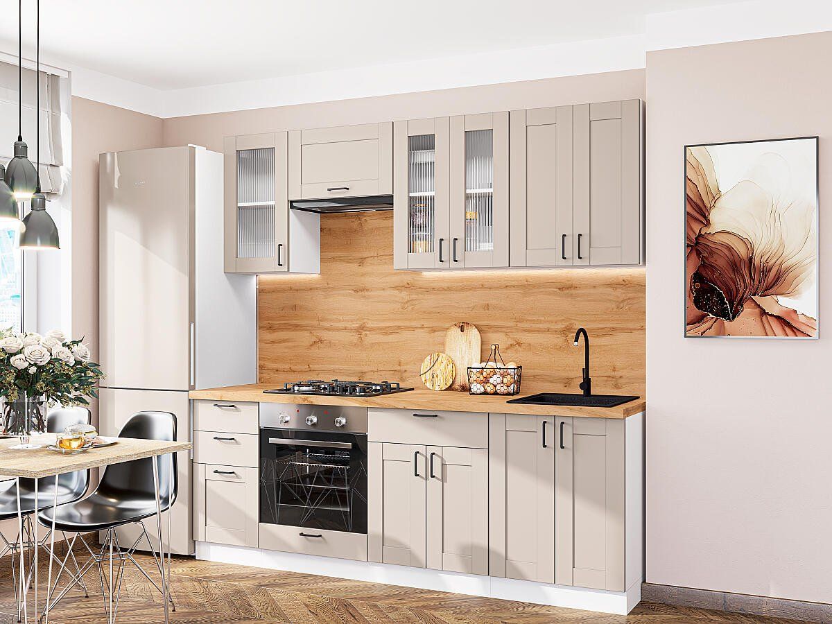 Кухня Лофт-01 Cream Silk, Белый