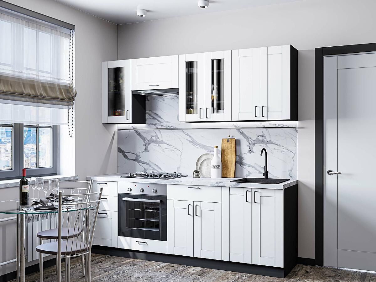 Кухня Лофт-01 White Silk, Graphite