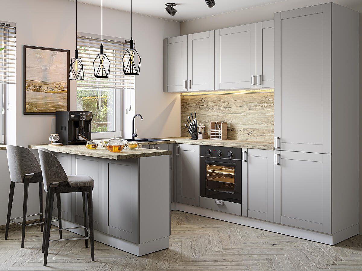 Кухня Лофт-06 Grey Silk, Белый